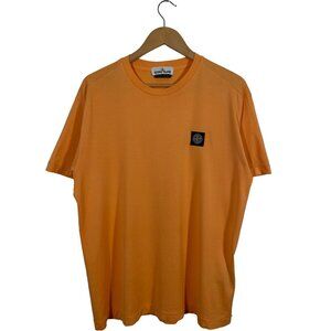 Stone Island AW20 Patch Logo Short Sleeve T-shirt Orange men's size Large